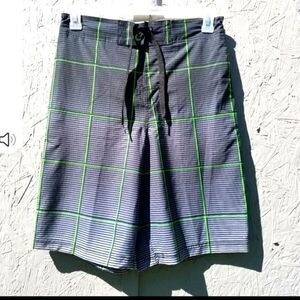 OP Mens Lined Board Shorts Black & Neon Green Size Large